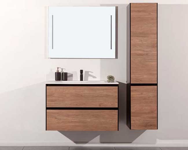 Meuble salle de bain Molly 900mm aspect bois - lavabo brilliant