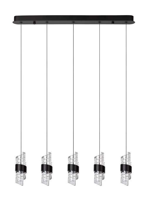 KLIGANDE - Hanglamp - LED Dimb. - 5x7,8W 2700K - Zwart