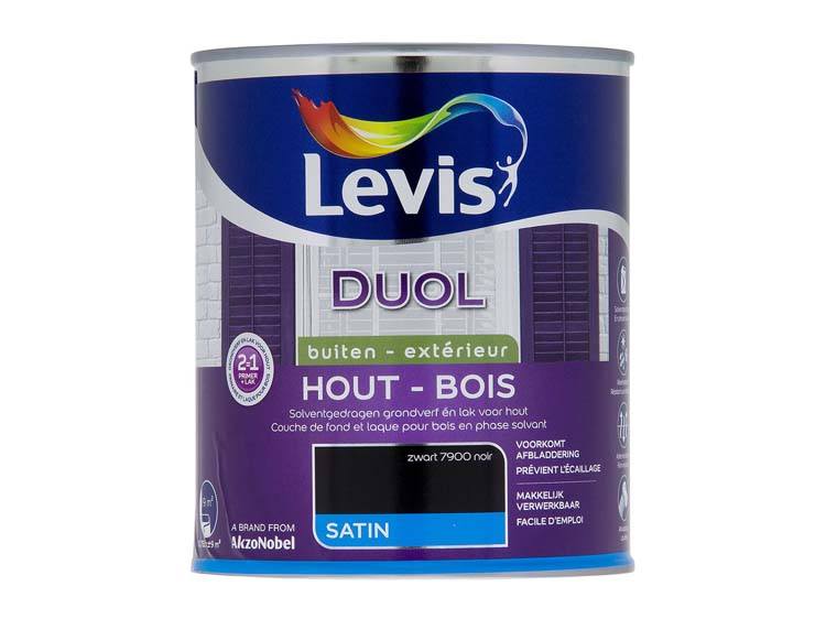 Levis Duol houtlak zijdeglans 0,75l zwart