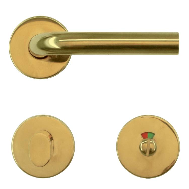 Poignée de porte lucera 19mm titanium avec serrure toilette