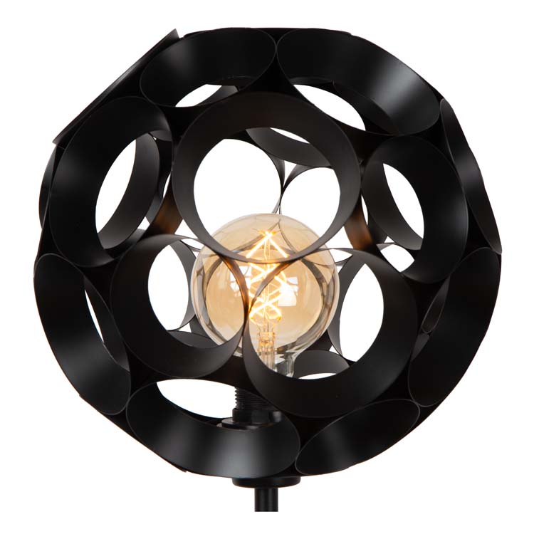 Lucide HANNELORE - Vloerlamp - Ø 30 cm - 1xE27 - Zwart