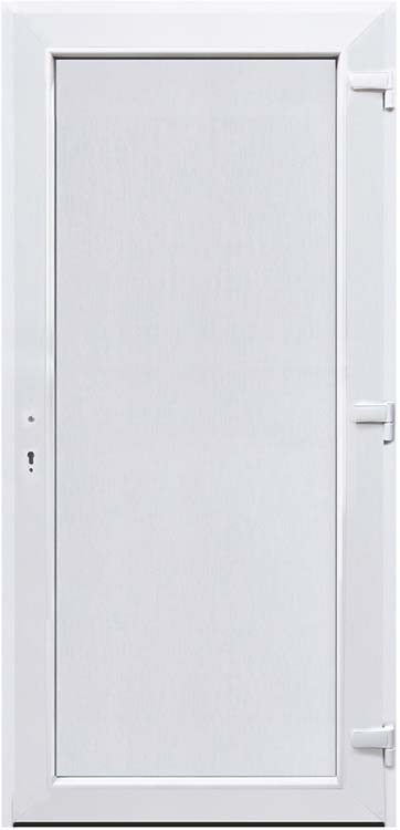 Porte extérieure avec panneau plein PVC noire/blanche D 980x2180mm