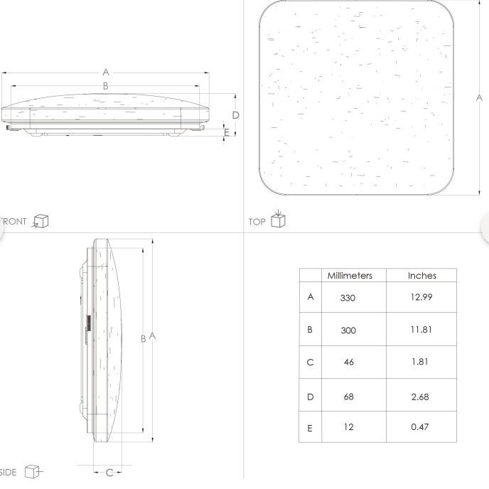 Plafondlamp LED kristaleffect wit - 33x33cm - IP44