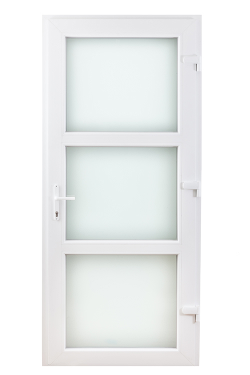 Porte extérieure pvc blanche/blanche 3 verres  mat D SUR MESURE