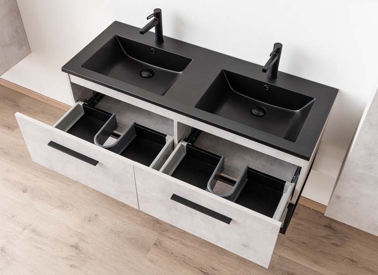 Meuble de salle de bain Tio gris basalte 1200 mm