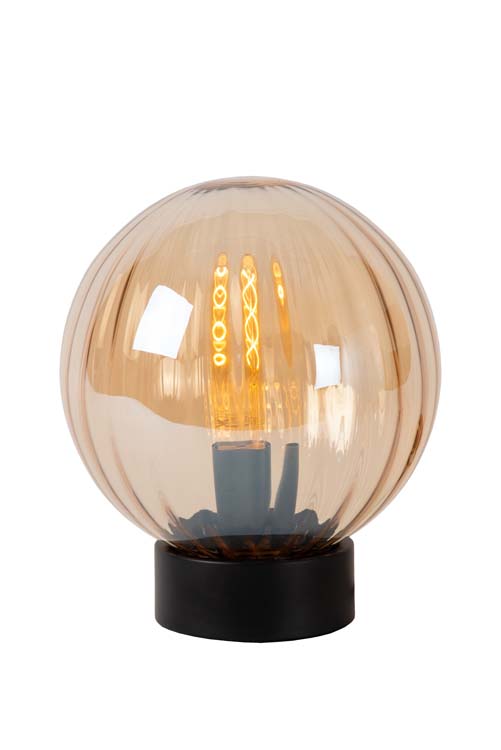 Lucide MONSARAZ - Lampe de table - Ø 25 cm - 1xE27 - Ambre