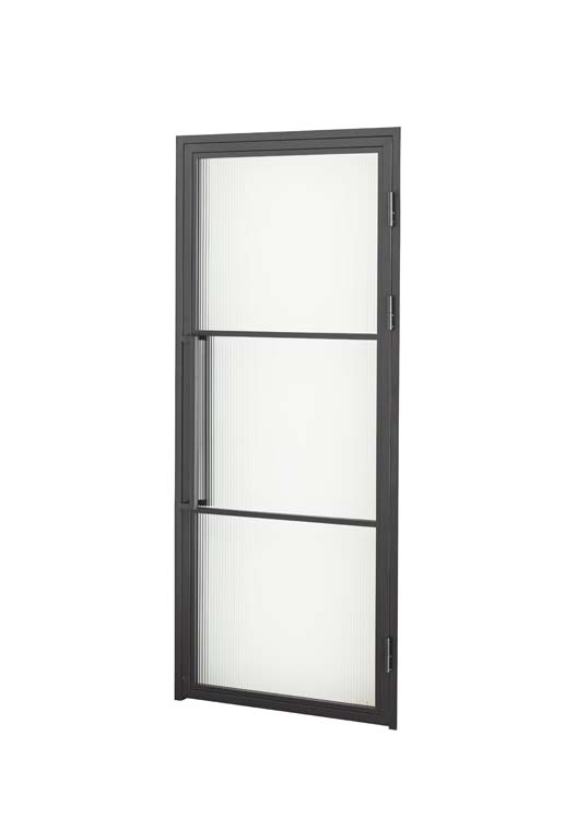 Stalen binnendeur 3W Thalia fluted glas 880 x 2040 mm Links