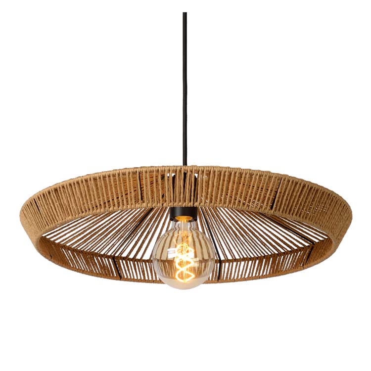 Lucide YUNKAI - Hanglamp - Ø 50 cm - 1xE27 - Licht hout