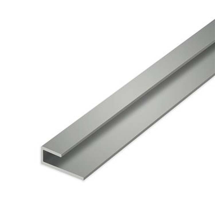 U profiel pvc grijs voor pvc tegel 8x4x20x2600mm dikte 1mm