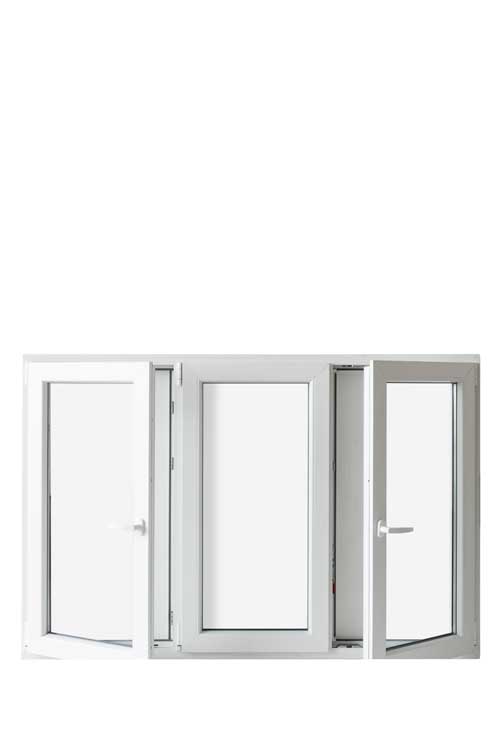 Châssis O.B. 3 ouvrants pvc blanc Deceuninc 1800x1200mm V1