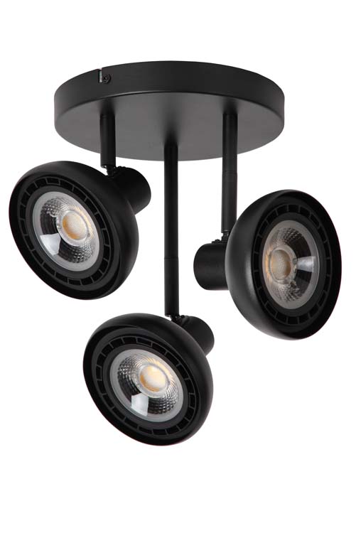 Lucide SENSAS - Spot plafond - Ø 25,8 cm - 3xES111 - Noir