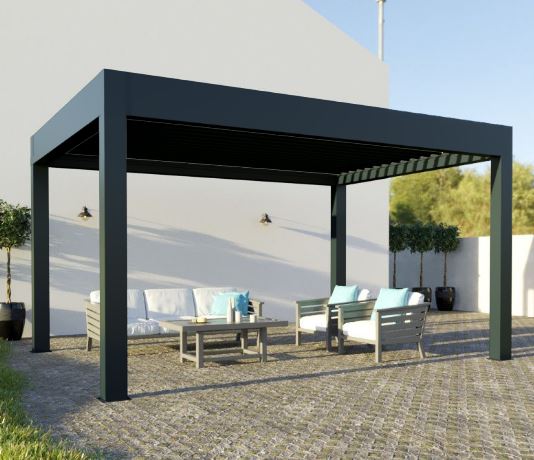 Pergola de luxe Sya alu anthracite 400 x 341 x 266 cm