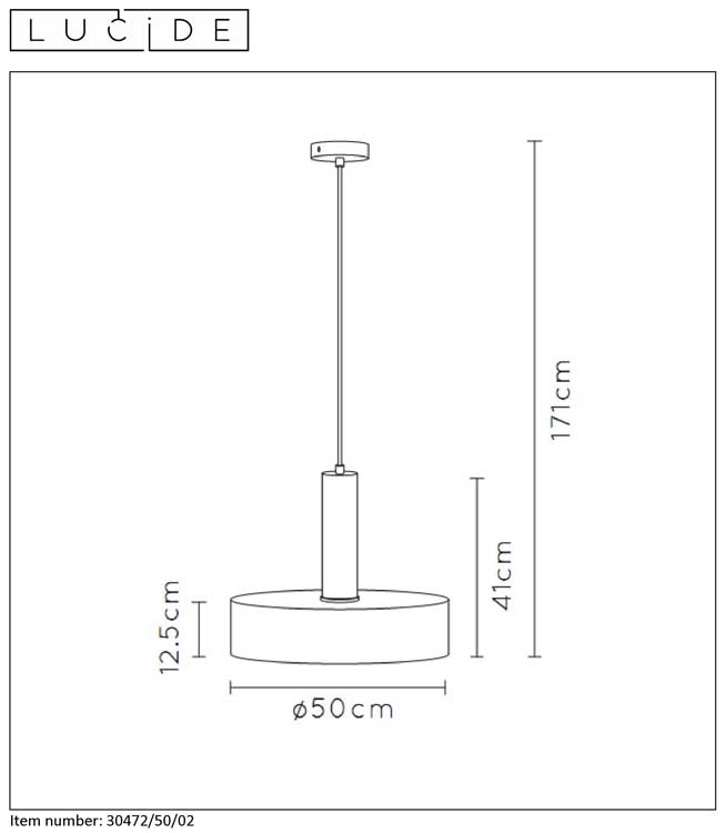 Lucide GIADA - Hanglamp - Ø 50 cm - E27 - Mat Goud