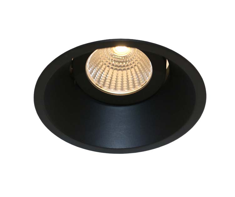 Inbouwspot deep design zwart 105mm GU10 lamp excl richtbaar