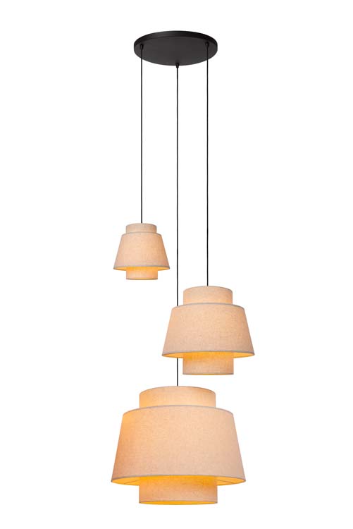 Lucide TRIBUTE - Hanglamp - 3xE27 - Beige