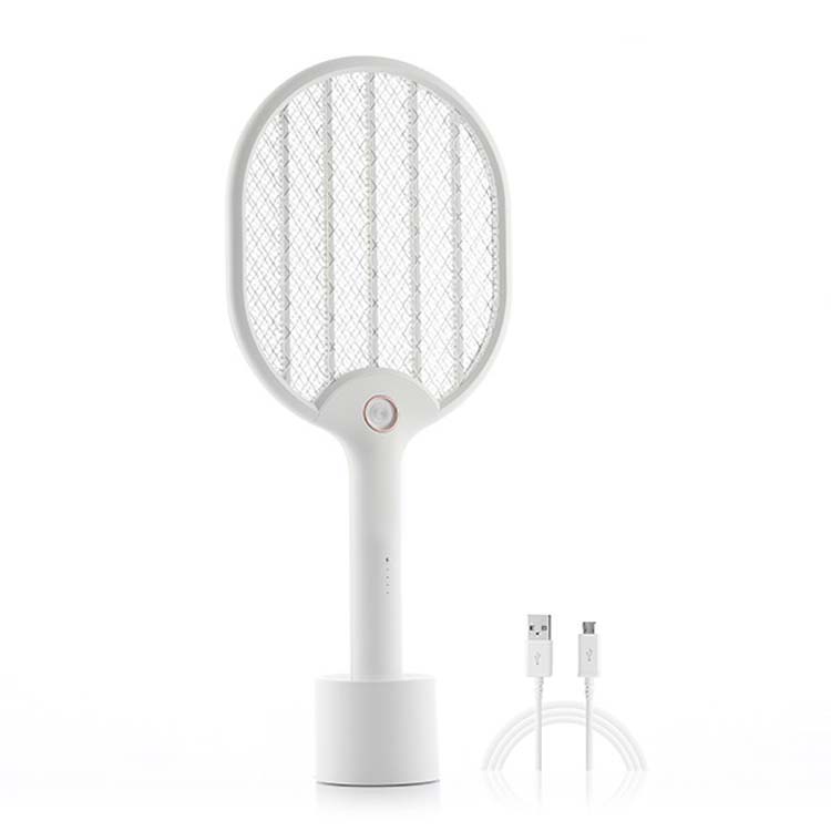 insecticide rechargeable racket avec led et dock de mise en charge