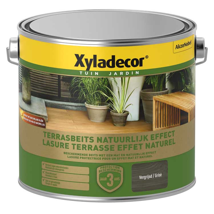 Xyladecor terrasbeits natuurlijk effect vergrijsd 2,5L