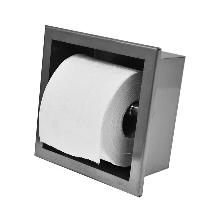 Porte papier toilette à encastrer inox