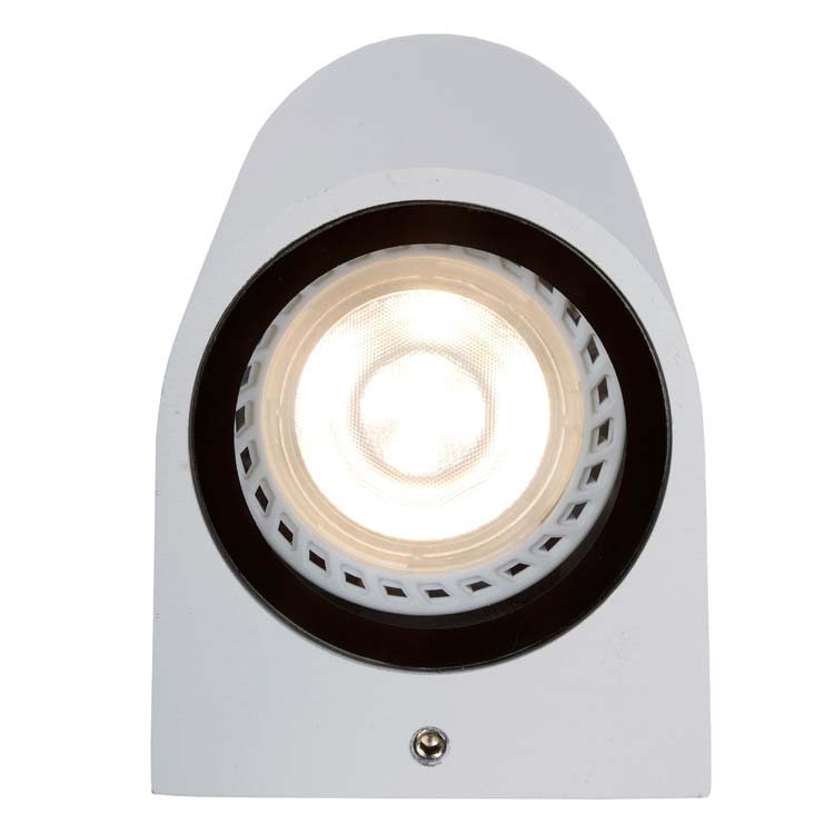 Wandspot Buiten - 2xGU10 - IP44 - Wit - Rond