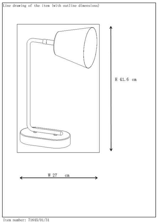 Lucide CONA - Tafellamp - E14 - Wit