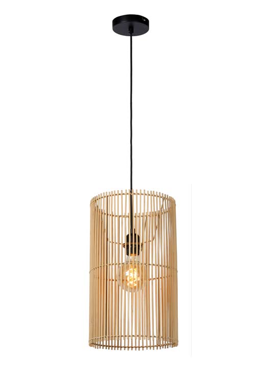 Lucide JANTINE - Hanglamp - Ø 26 cm - 1xE27 - Licht hout