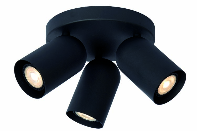 Lucide PUNCH - Spot plafond - Ø 21 cm - 3xGU10 - Noir