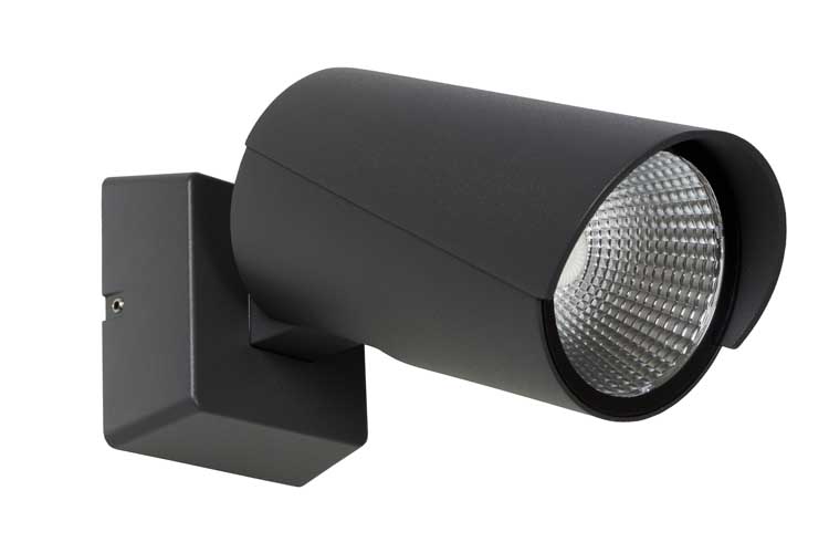 Lucide MANAL - Wandspot Buiten - LED - 1x12W 3000K - IP65 - Antraciet