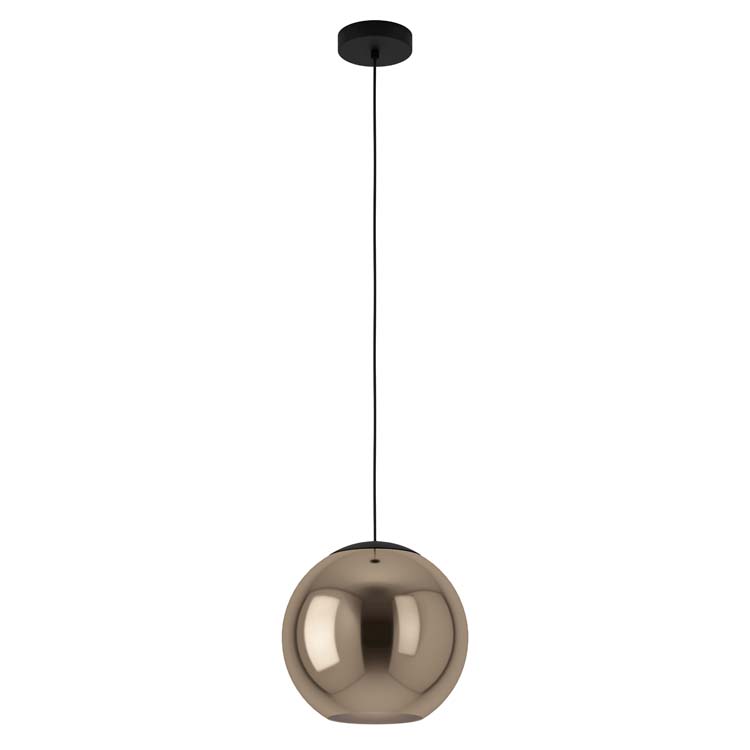 Hanglamp bol Ø 30 cm zwart-koper E27