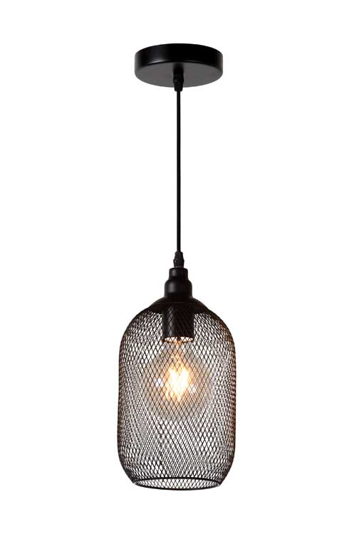 Lucide MESH - Hanglamp - Ø 15 cm - E27 - Zwart