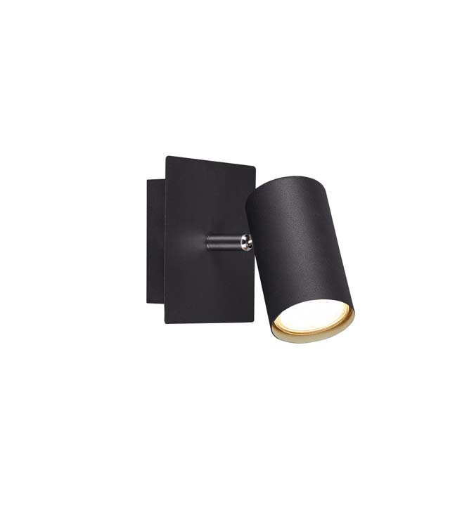 Spot en applique noir mate excl lampe LED possible 1 spot