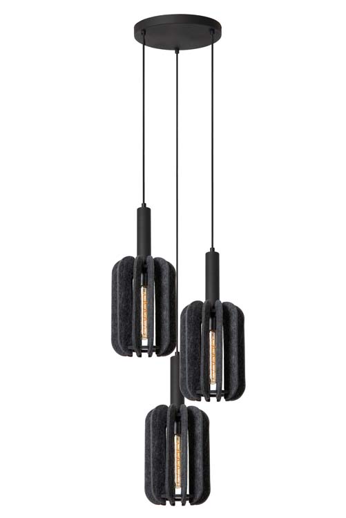 Lucide RAFAL - Suspension - Ø 50 cm - 3xE27 - Gris