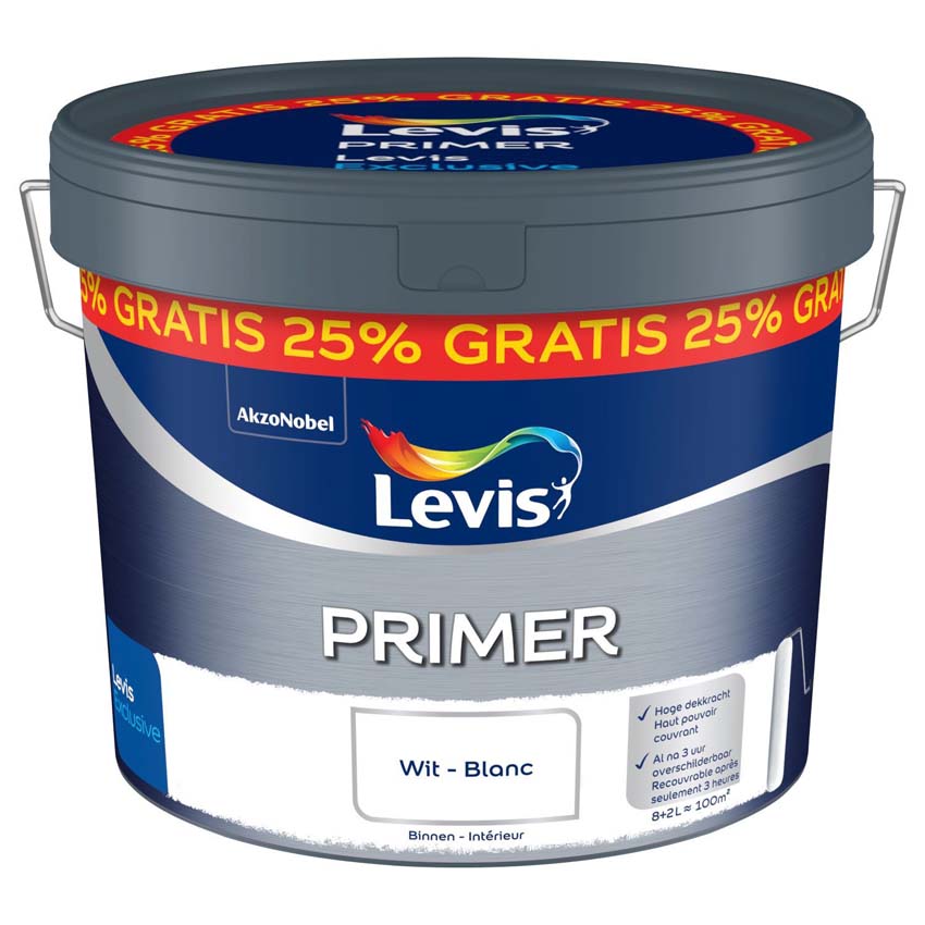 Primer Levis blanc 8L + 2L GRATUIT