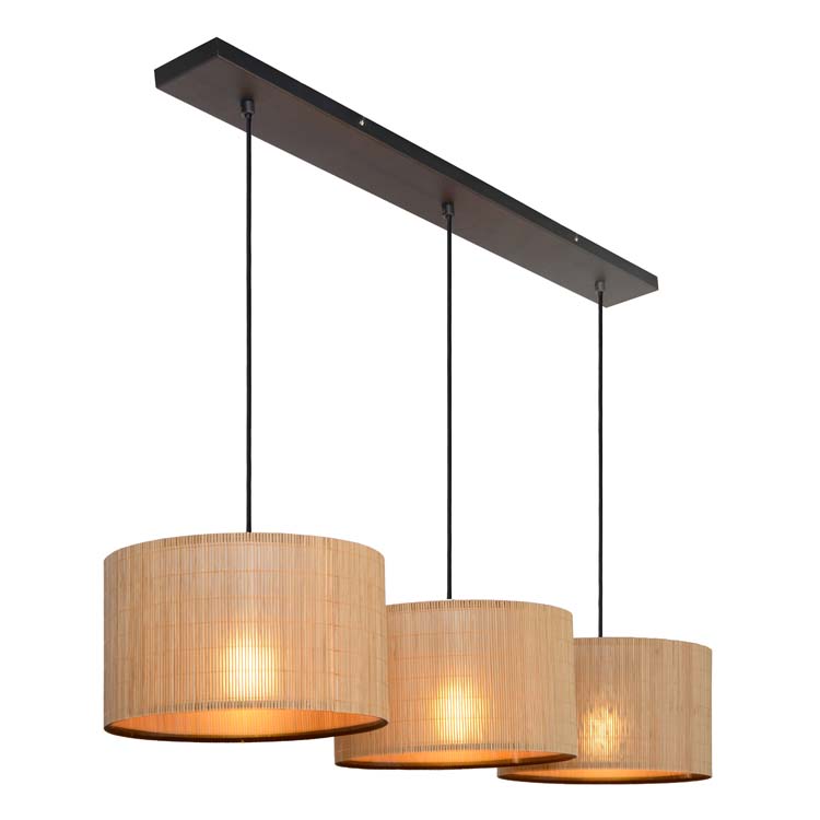 Lucide MAGIUS - Hanglamp - 3xE27 - Licht hout