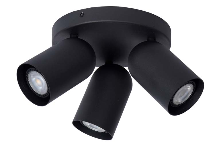 Lucide PUNCH - Spot plafond - Ø 21 cm - 3xGU10 - Noir