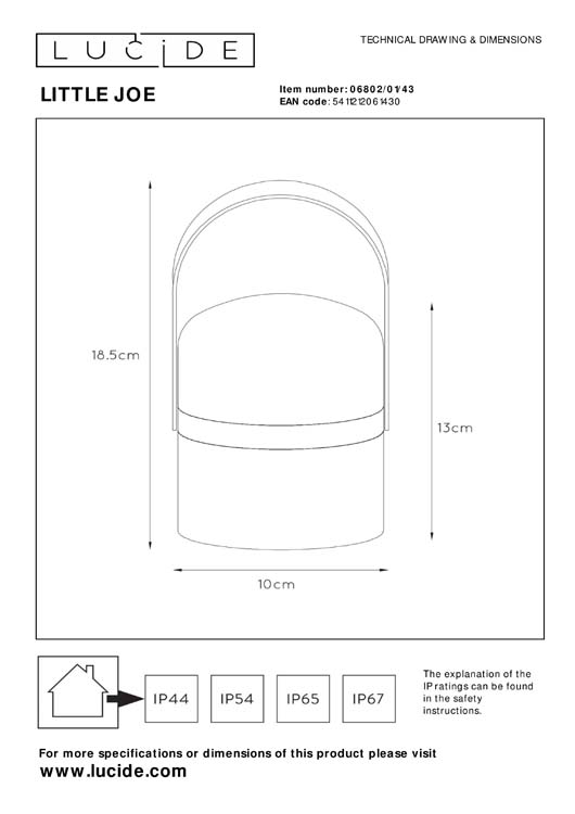 Lampe de table Extérieur - Ø 10 cm - LED Dim. - 1x0,3W 3200K - IP44 - 3 StepDim -Blanc Brun