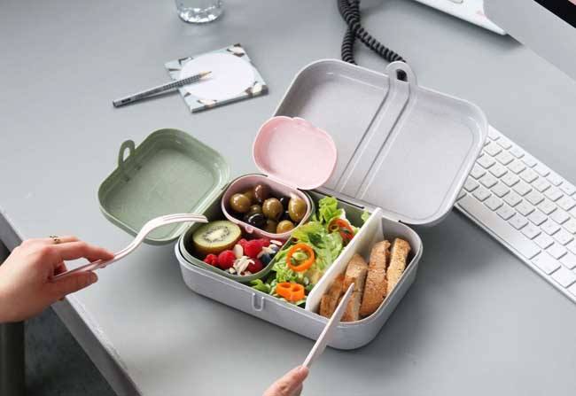 Koziol Boîte à lunch avec cloison Pascal large organic gris
