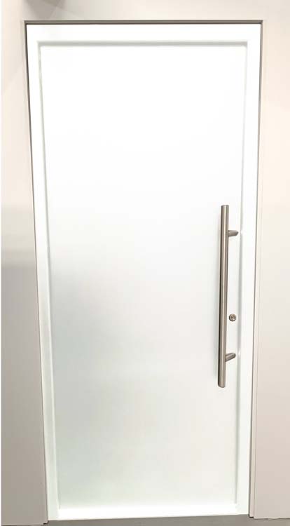 Porte extérieure pvc avec finition alu Varno blanc L980 X H2180 mm D