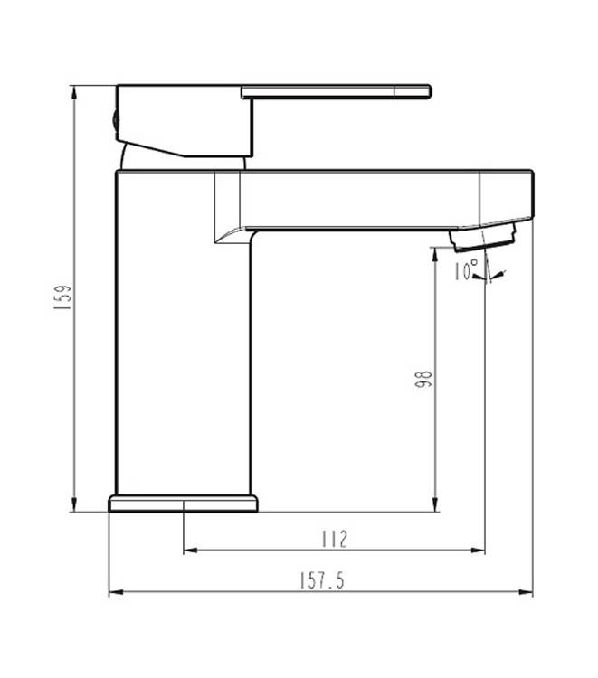 Wastafelkraan Egon 15,90cm grafiet mat