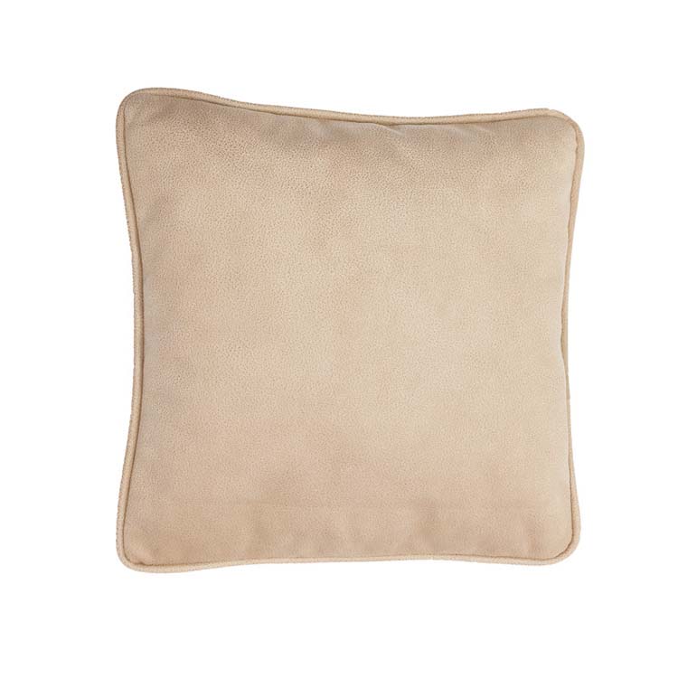 Coussin daim beige avec bord 43x43 cm