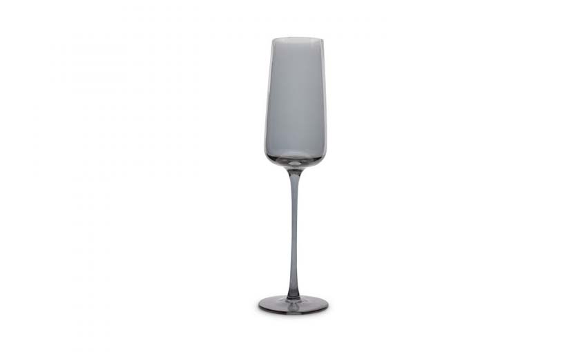 Champagneglas Ray smoked 24cl set van 4