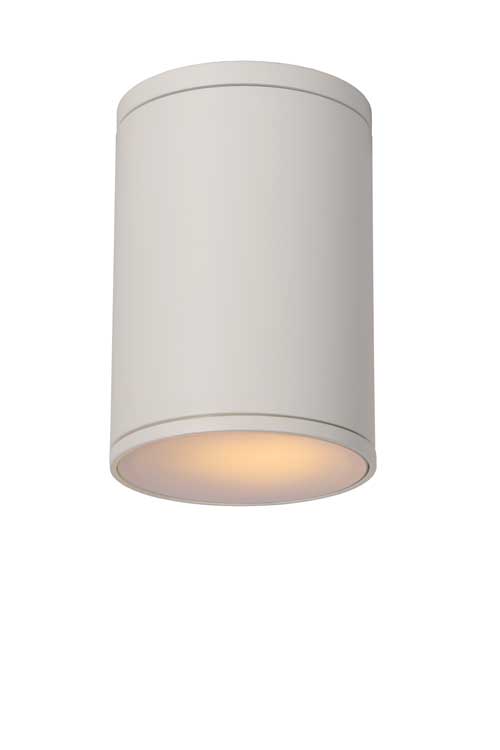 Lucide TUBIX - Spot plafond Extérieur - Ø 10,8 cm - E27 - IP54 - Blanc