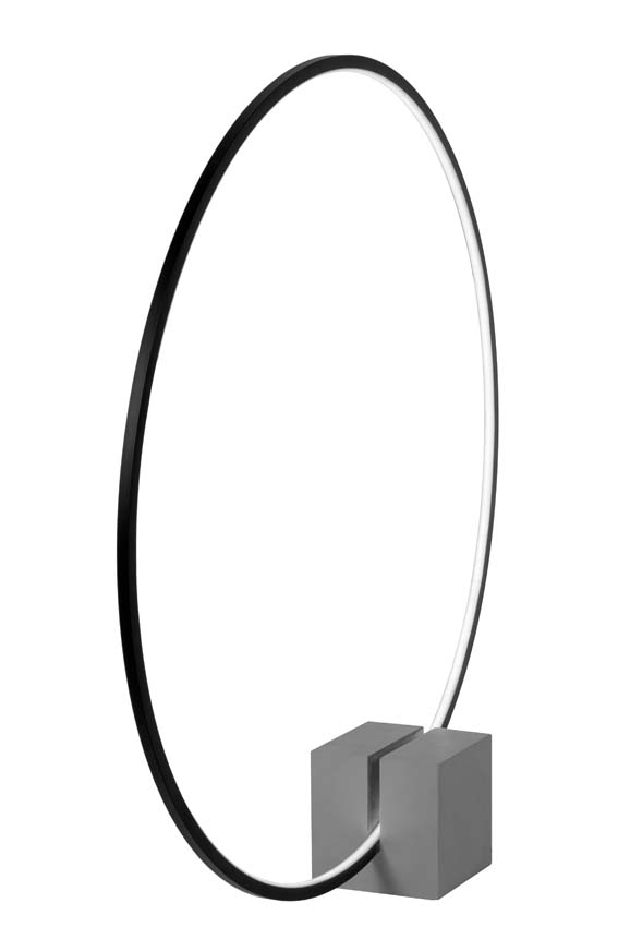 Lucide CIRKELIS - Tafellamp - Ø 83 cm - LED Dimb. - 1x24W 3000K - Zwart