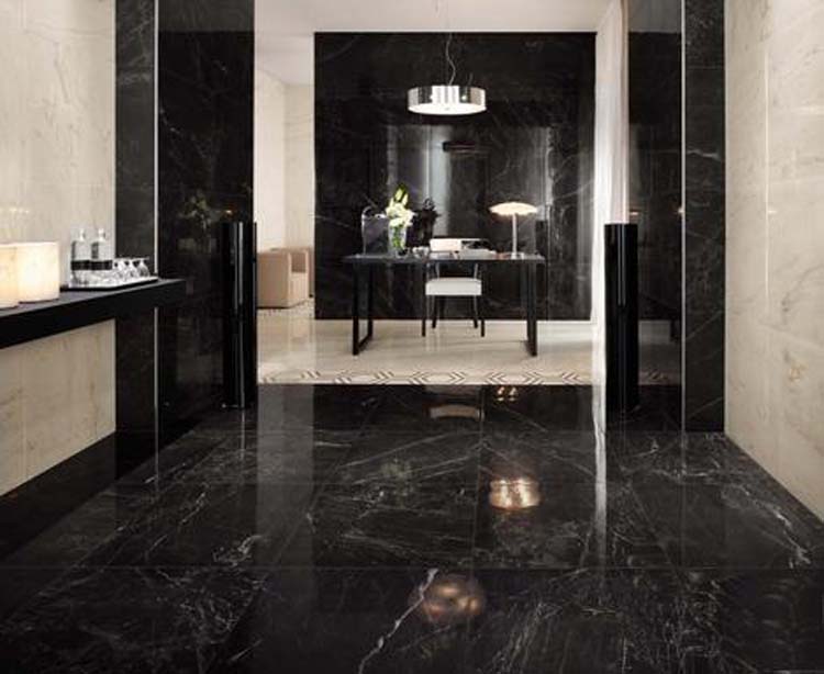 Carrelage Nero Marquina brillant rt 60 x 120 cm