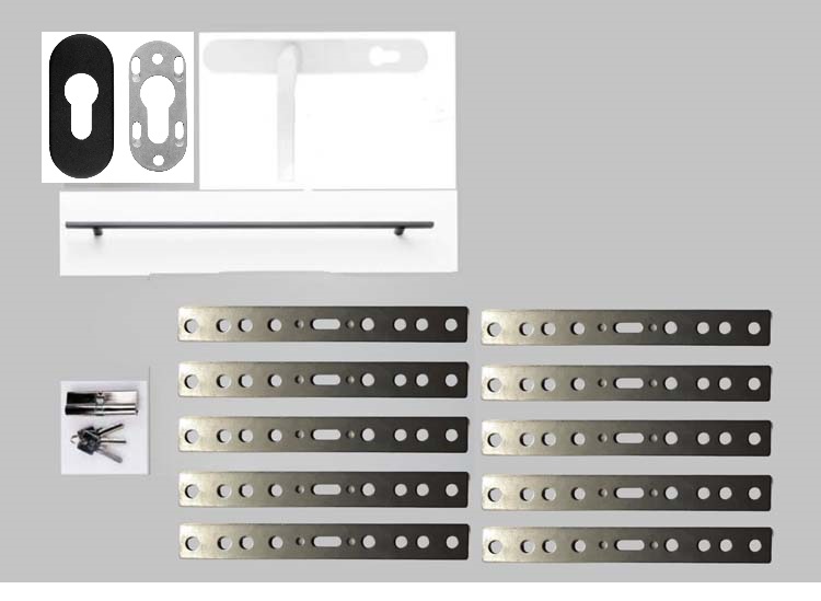 Toebehoren compleet zwart/wit met trekker 1200mm