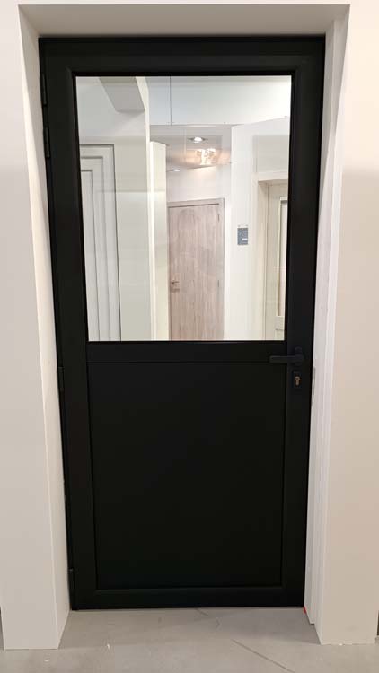 Porte extérieure alu Aveiro noire D sur mesure