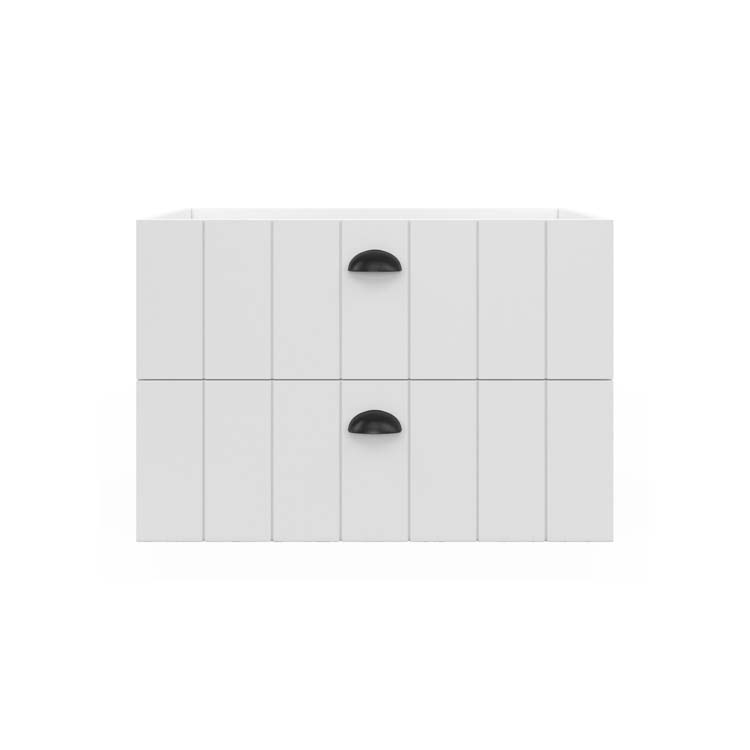 Meuble de salle de bain Amelia blanc 2 tiroirs 800 mm lavabo blanc mat