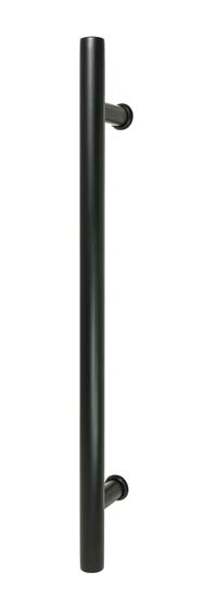 Porte en verre 8mm clair+4 lign sabl 830MM-set rond noir