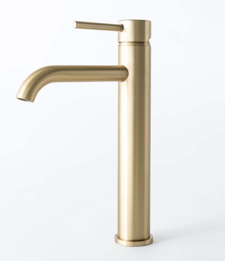 Robinet de lavabo Maddi surélevé brushed gold