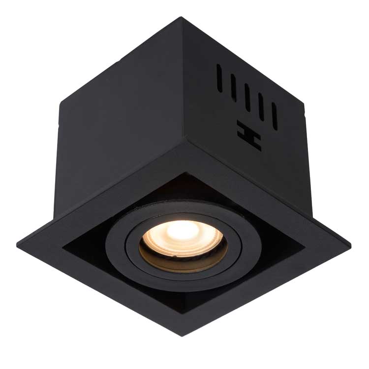 Lucide CHIMNEY - Inbouwspot vierkant - GU10 - Zwart