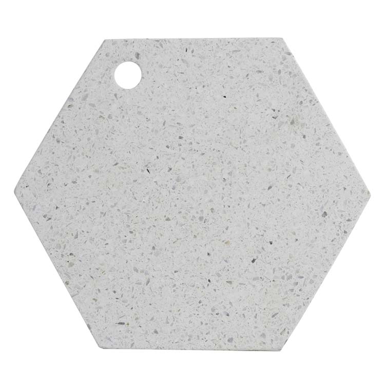 Plat de service terrazzo hexagonal 30 x 30 x 5 cm